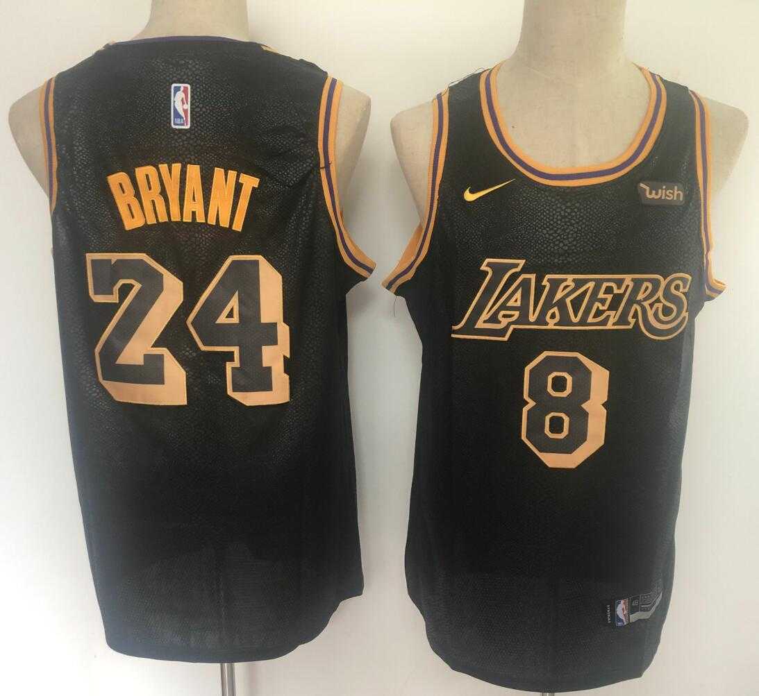 Lakers 8 & 24 Kobe Bryant Black Nike City Edition Swingman Jersey,We sell and wholesale Lakers 8 & 24 Kobe Bryant Black Nike City Edition Swingman Jersey on line form chian!